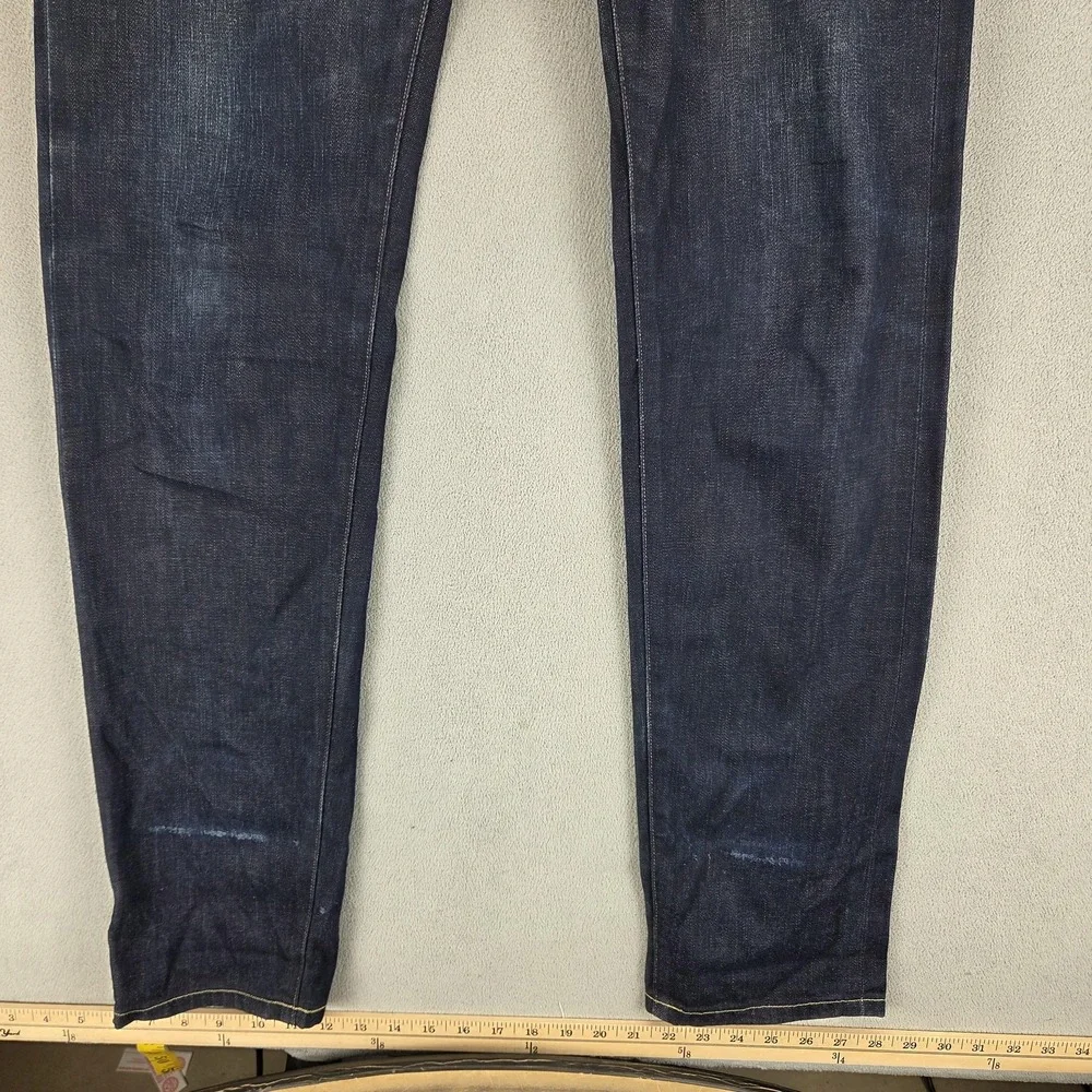 Levis Jeans Mens 30x34 Blue Selvedge Made & Crafted Buckle Back Biker Button Fly